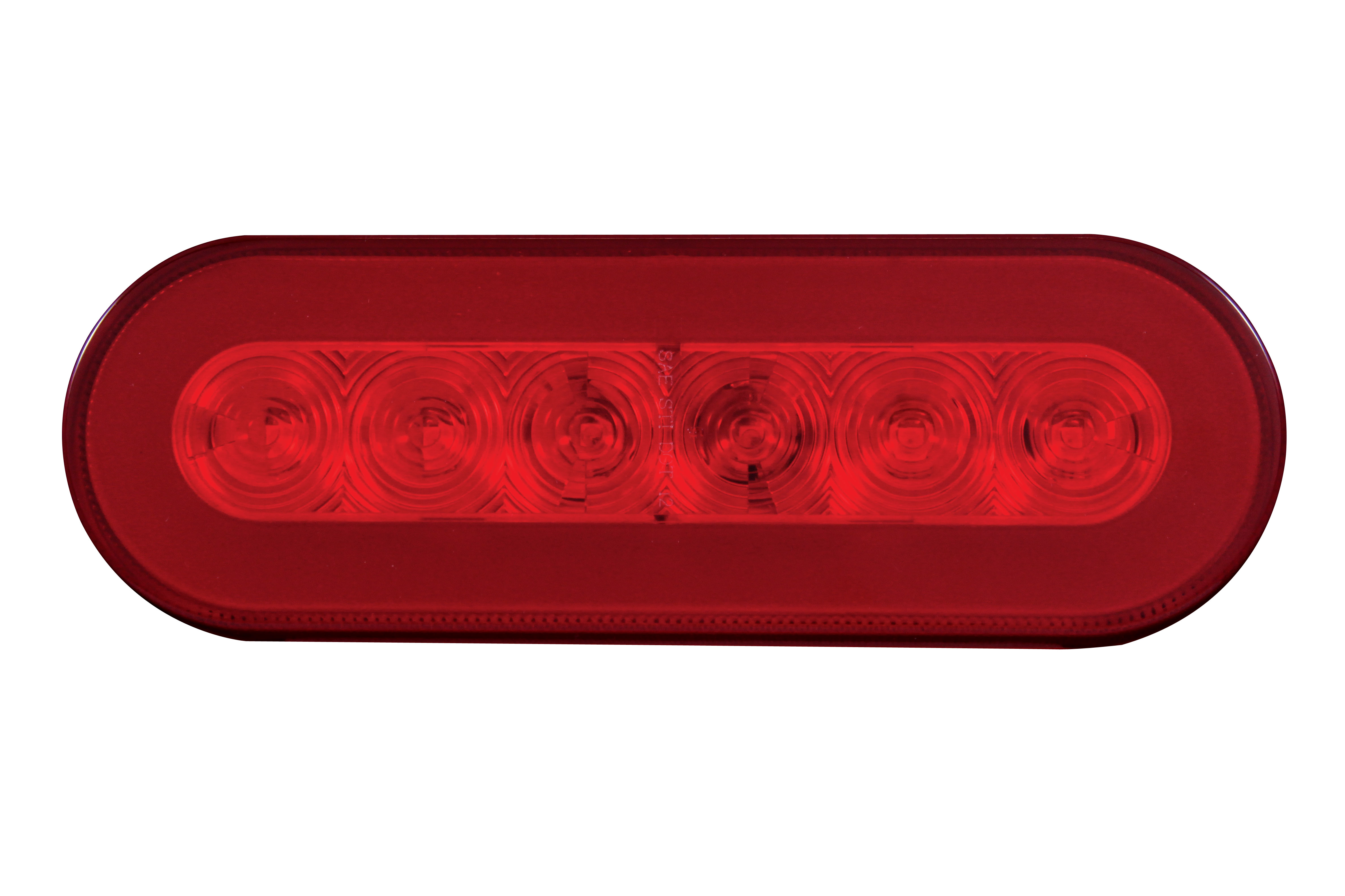 22 Red Led 6" Oval S/T/T & P/T/C "Glo" Light - Red Lens