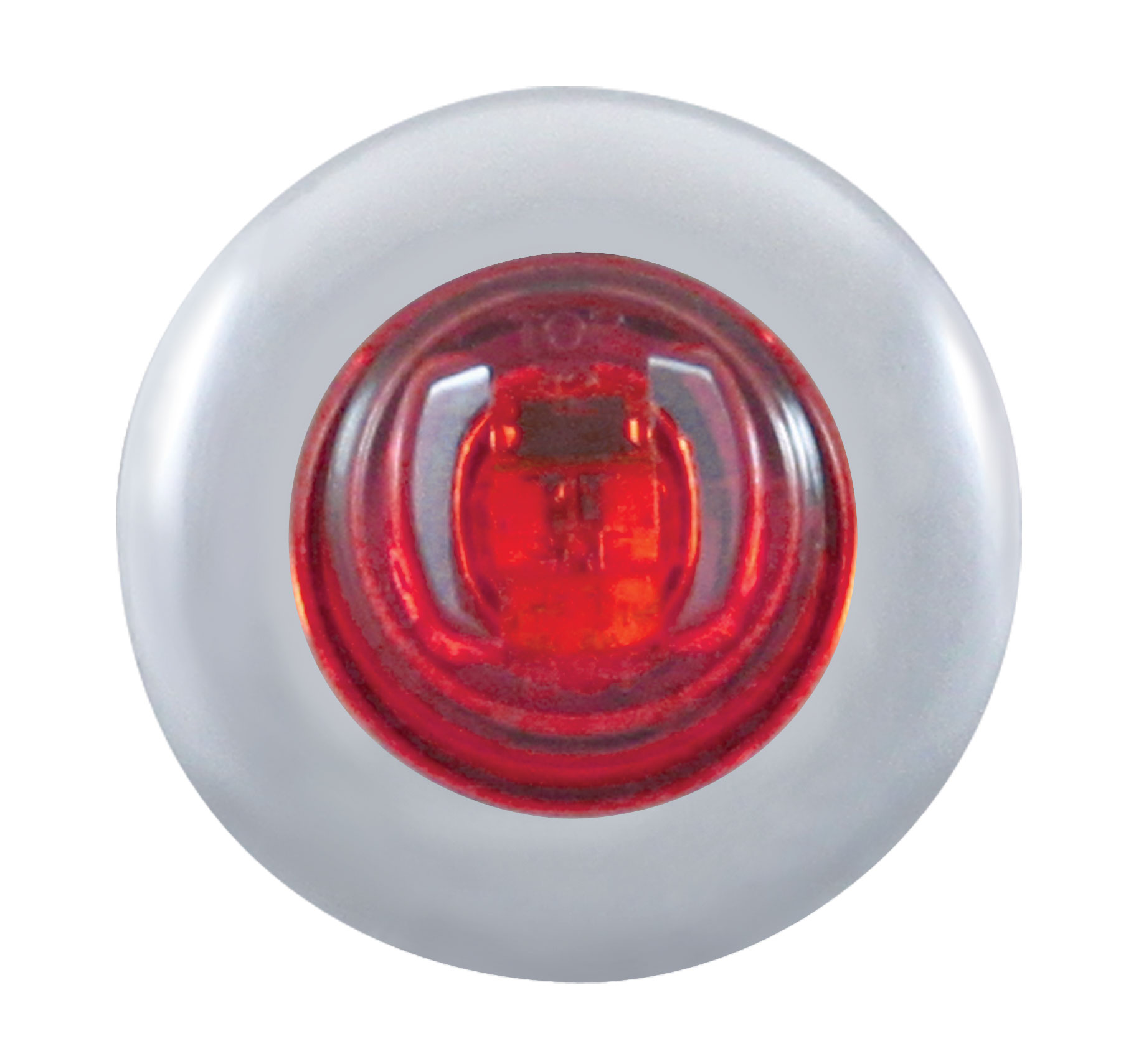 2 Red Led Mini Clearance/Marker Light With Stainless Steel Bezel - Red Lens