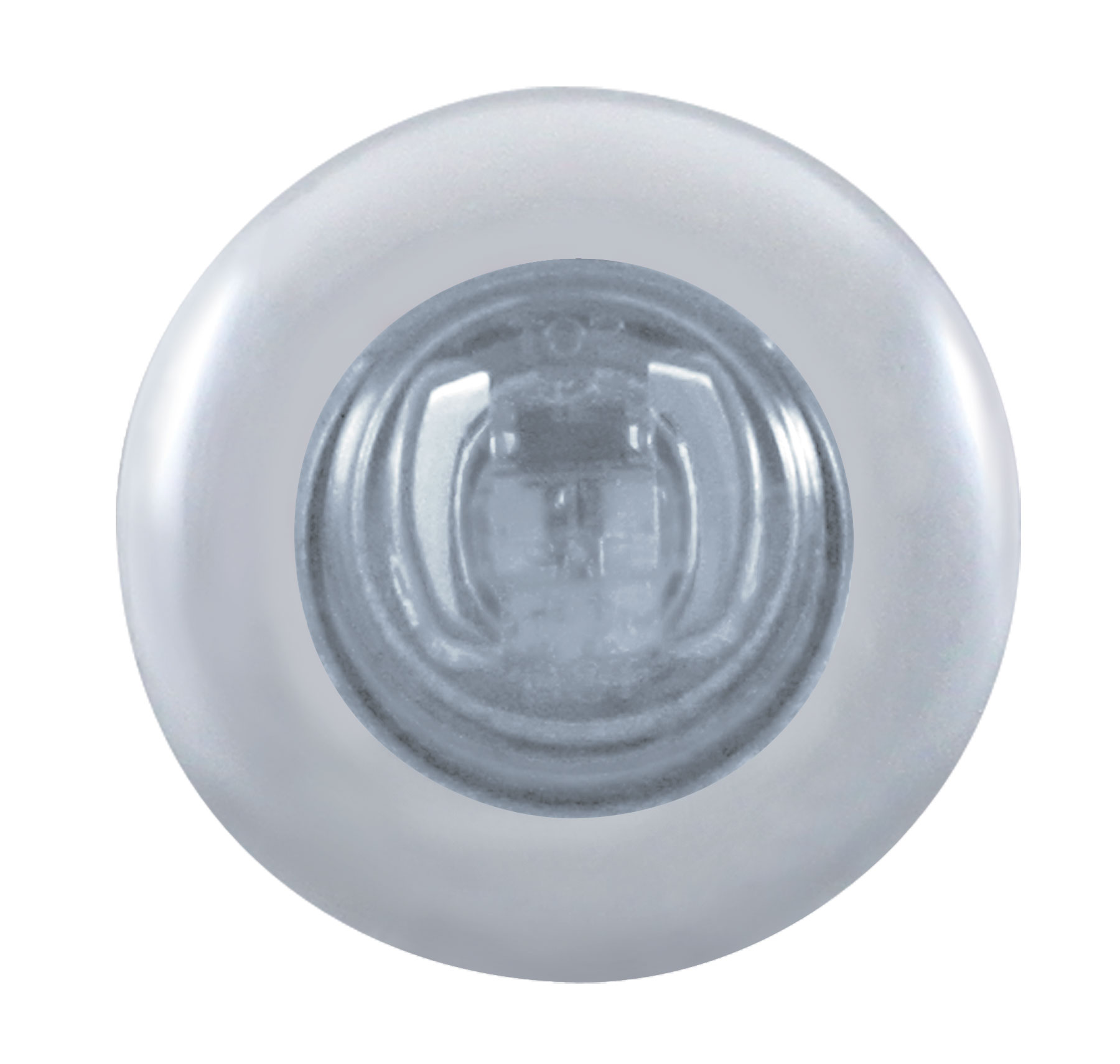 2 Red Led Mini Clearance/Marker Light With Stainless Steel Bezel - Clear Lens