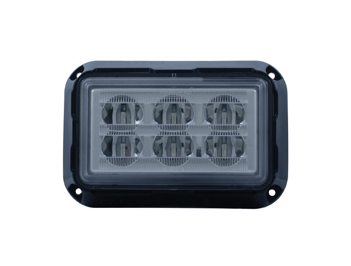 6 High Power Led Rectangular 12V/24V Strobe Light - Red