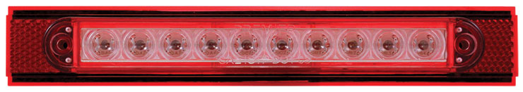 Led Conspicuity Reflector Plate Light - Red Housing, Red/Clear Lens