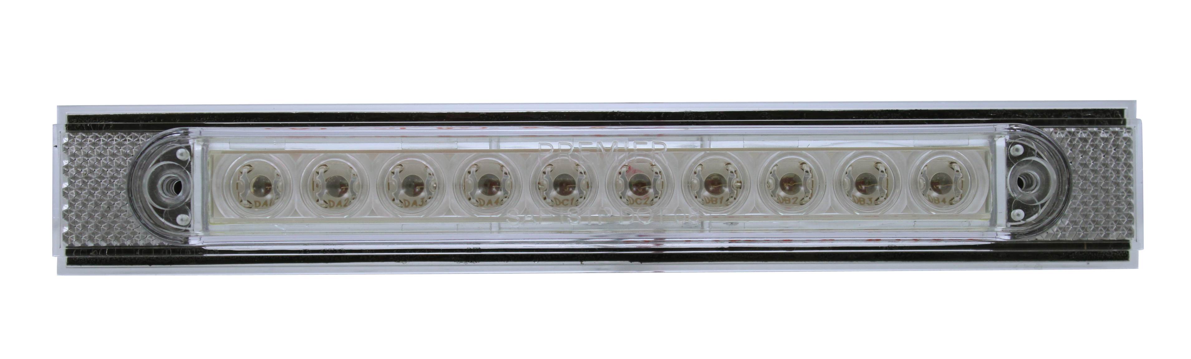 Led Conspicuity Reflector Plate Light - Clear Housing, Red/Red Lens