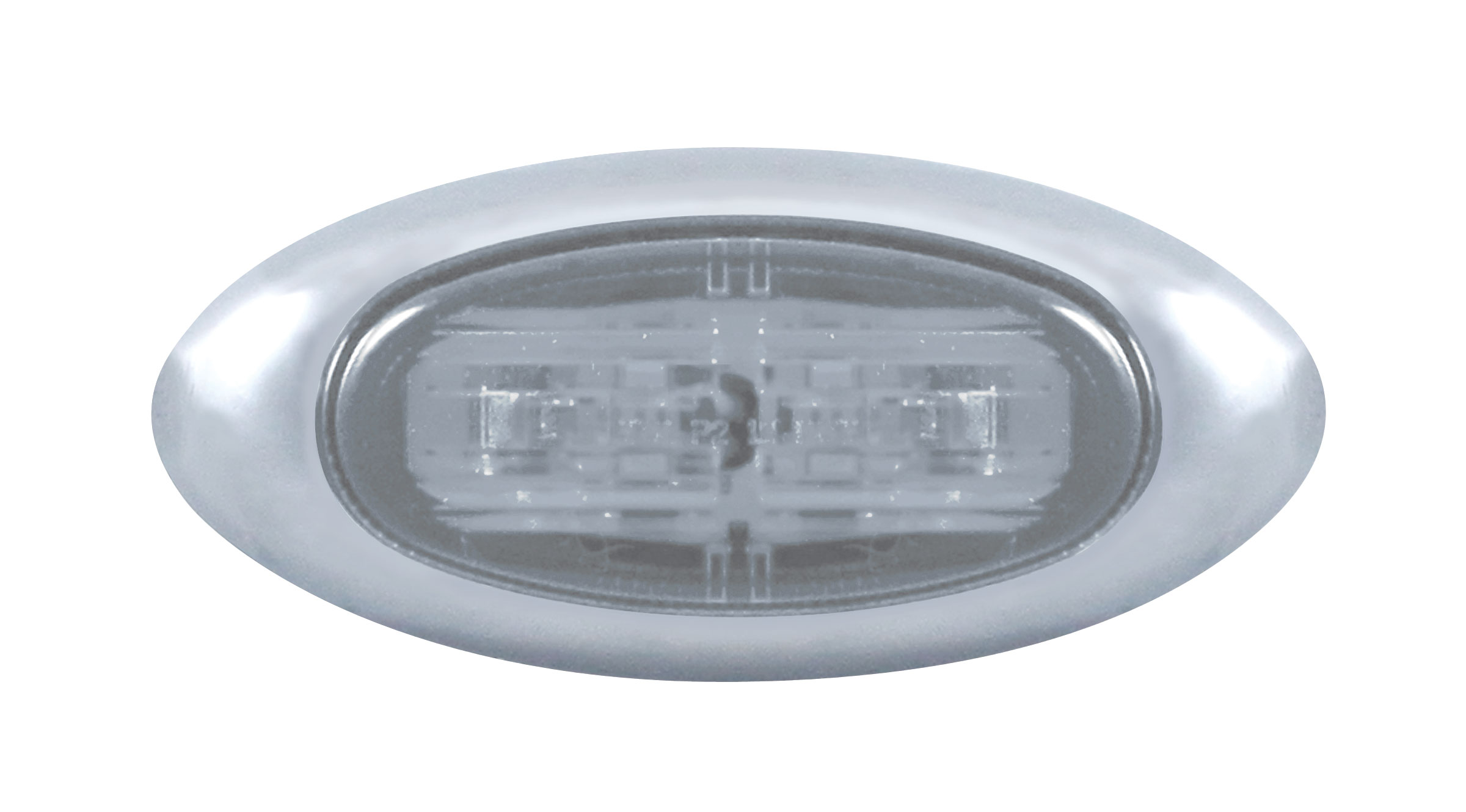 2 Red Led Clearance/Marker Light With Chrome Plastic Bezel - Clear Lens
