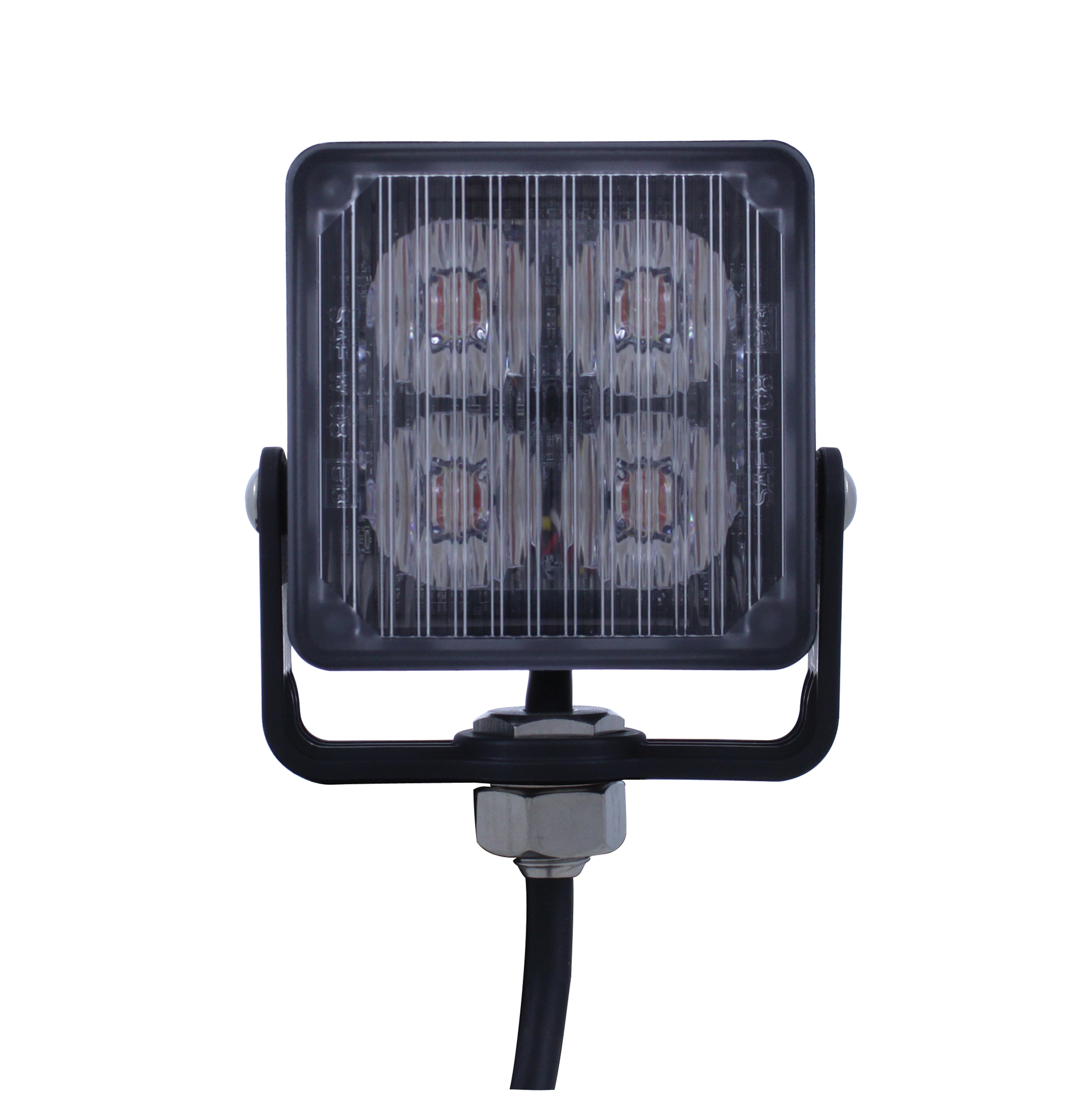 4 High Power Led 12V/24V Square Strobe Lighthead - Blue