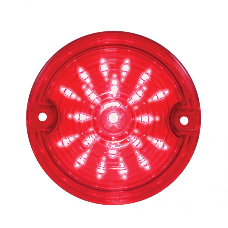 21 Led 3 1/4" Round Harley Davidson Signal Light With 1156 Plug - Red / Red Lens