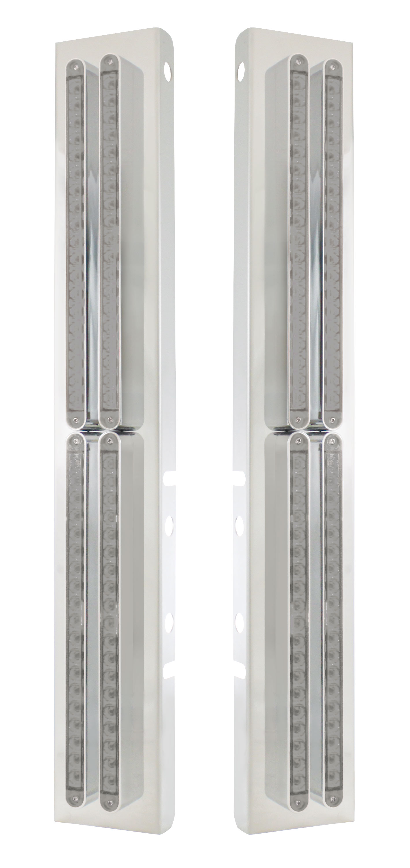 Led Peterbilt Air Cleaner Bracket With 19 Amber Led 12" Light Bar With Reflector X 8 - Clear Lens