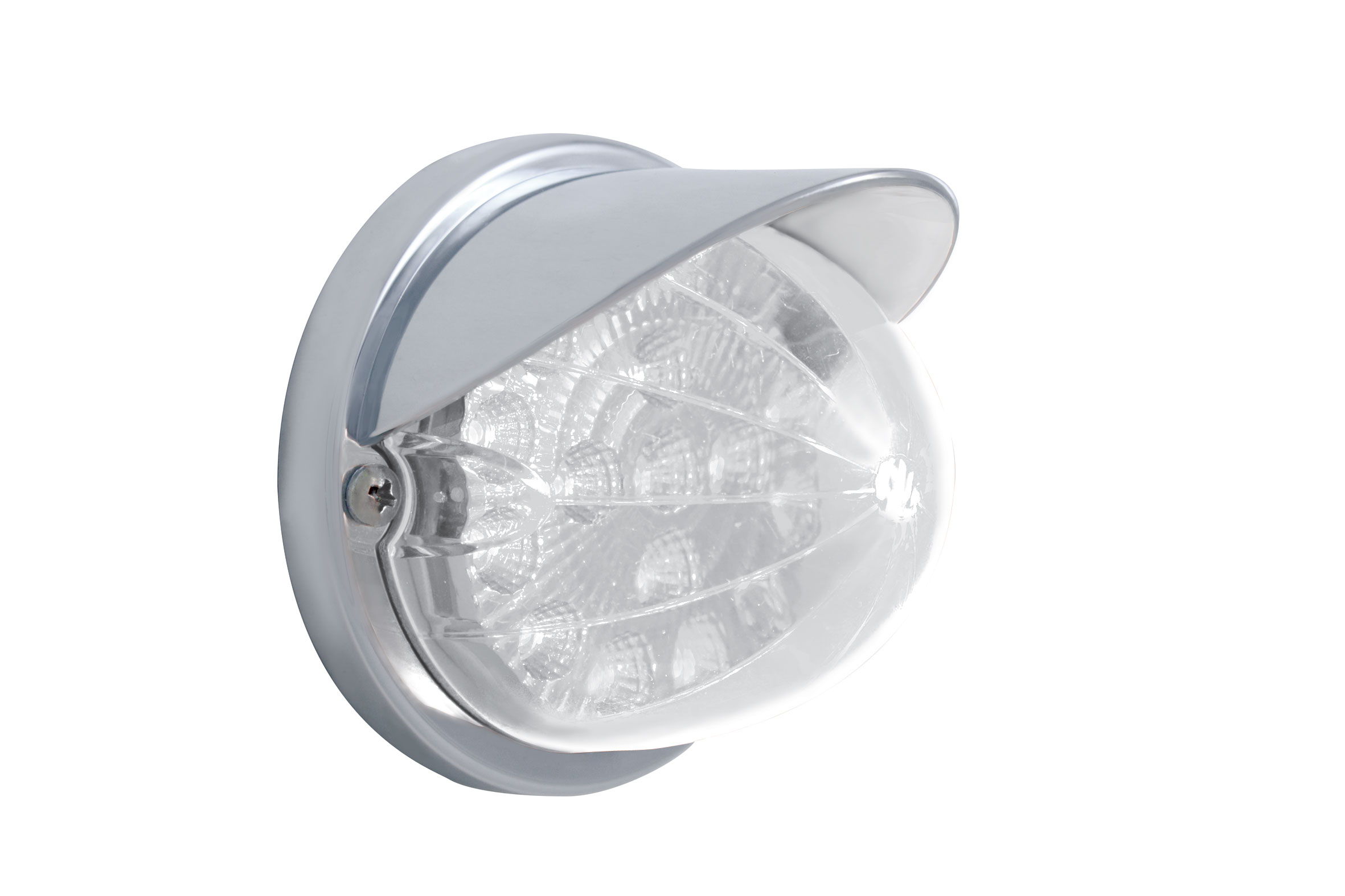 17 Amber Led Watermelon Reflector Cab Light Flush Mount Kit With Visor - Clear Lens