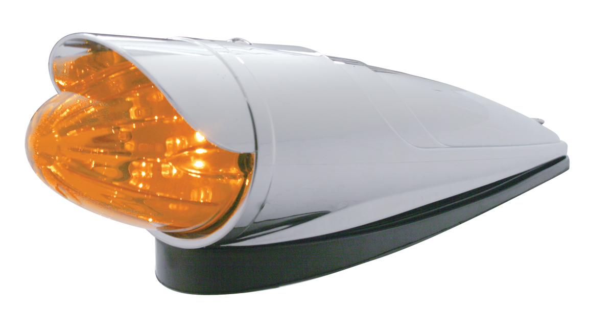19 Amber Led Grakon 1000 Style Watermelon Cab Light W/ Visor - Dark Amber Lens