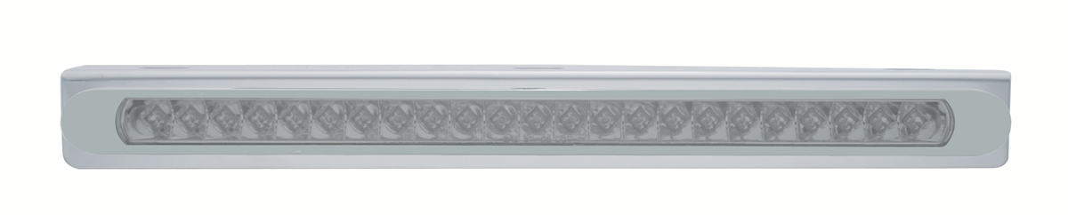 Stainless Steel Light Bracket With 23 Led 17 1/4" Light Bar With Bezel - Red Led/Clear Lens