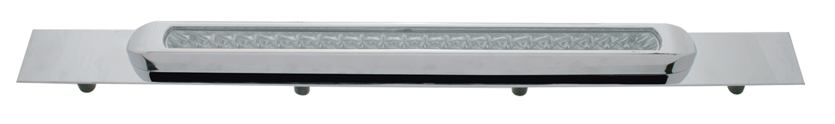 Chrome Top Mud Flap Plate With 23 Red Led 17 1/4" Light Bar With Bezel - Clear Lens