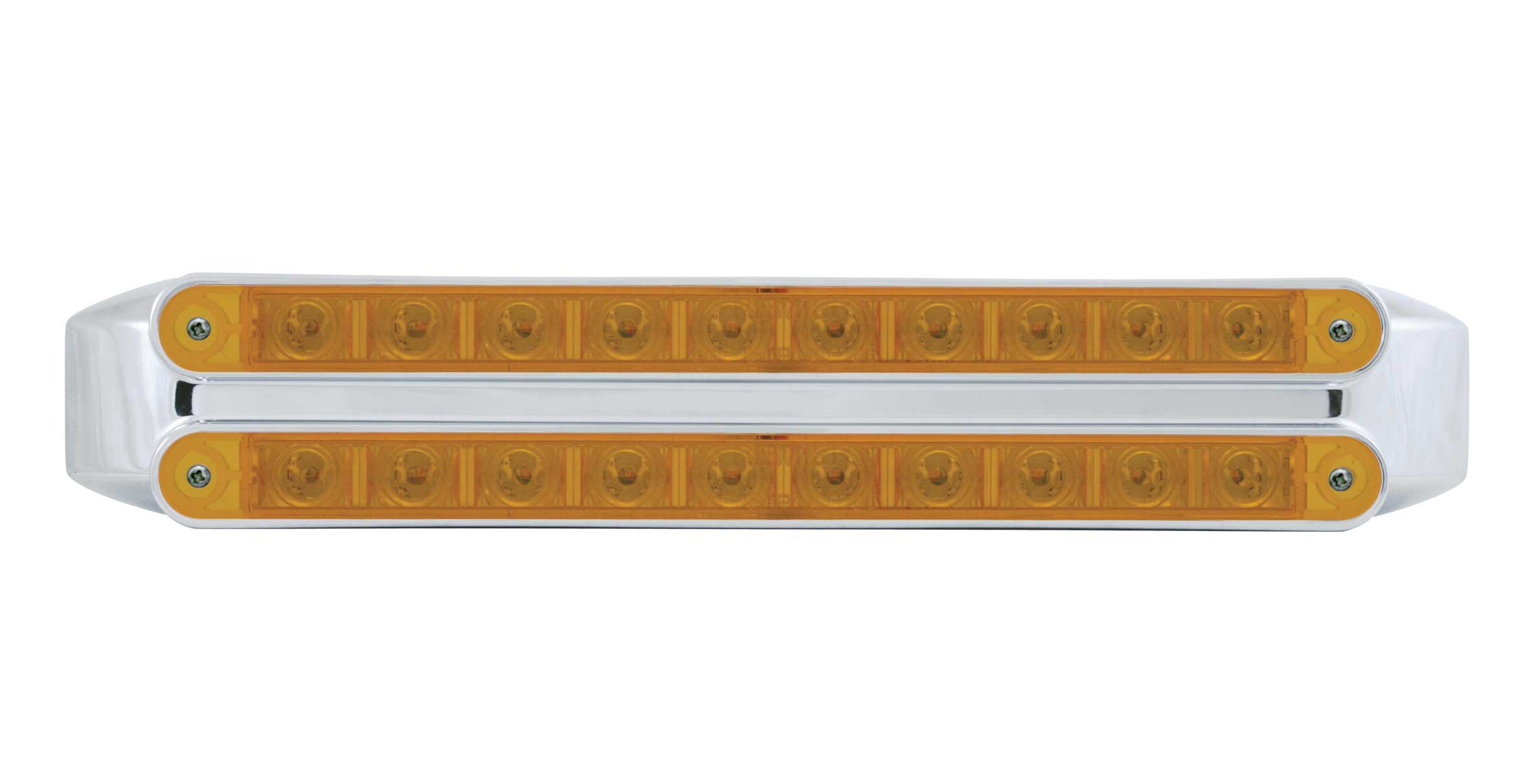 Chrome 10 Amber/10 Amber Led 9" P/T/C Light Bar - Amber/Amber Lens