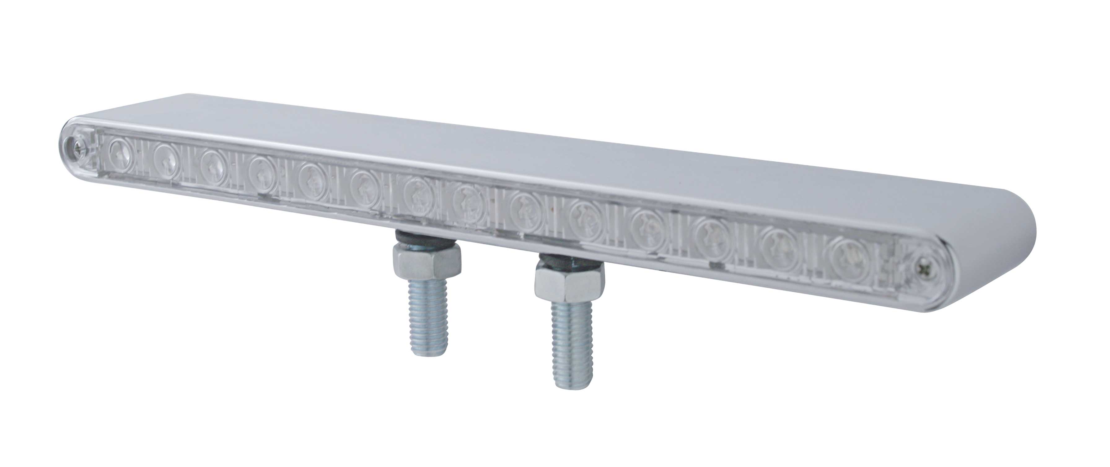 Chrome Plastic 14 Amber/Amber Led 12" Double Face Auxiliary Light Bar - Clear/Clear Lens