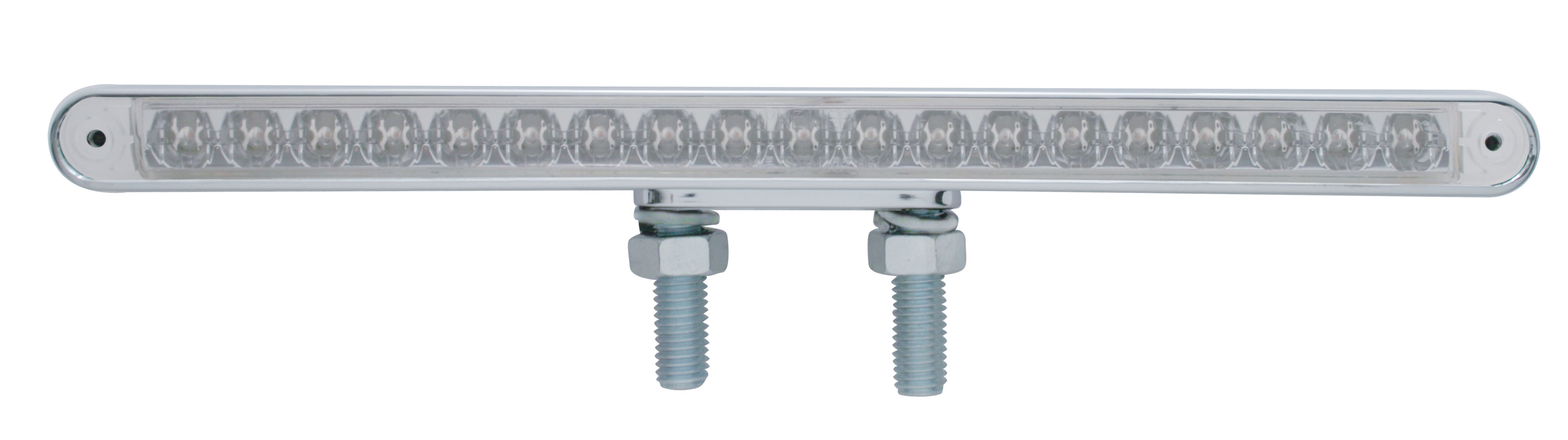 Chrome Plastic 19 Amber/Amber Led 12" Double Face Auxiliary Reflector Light Bar - Clear/Clear Lens