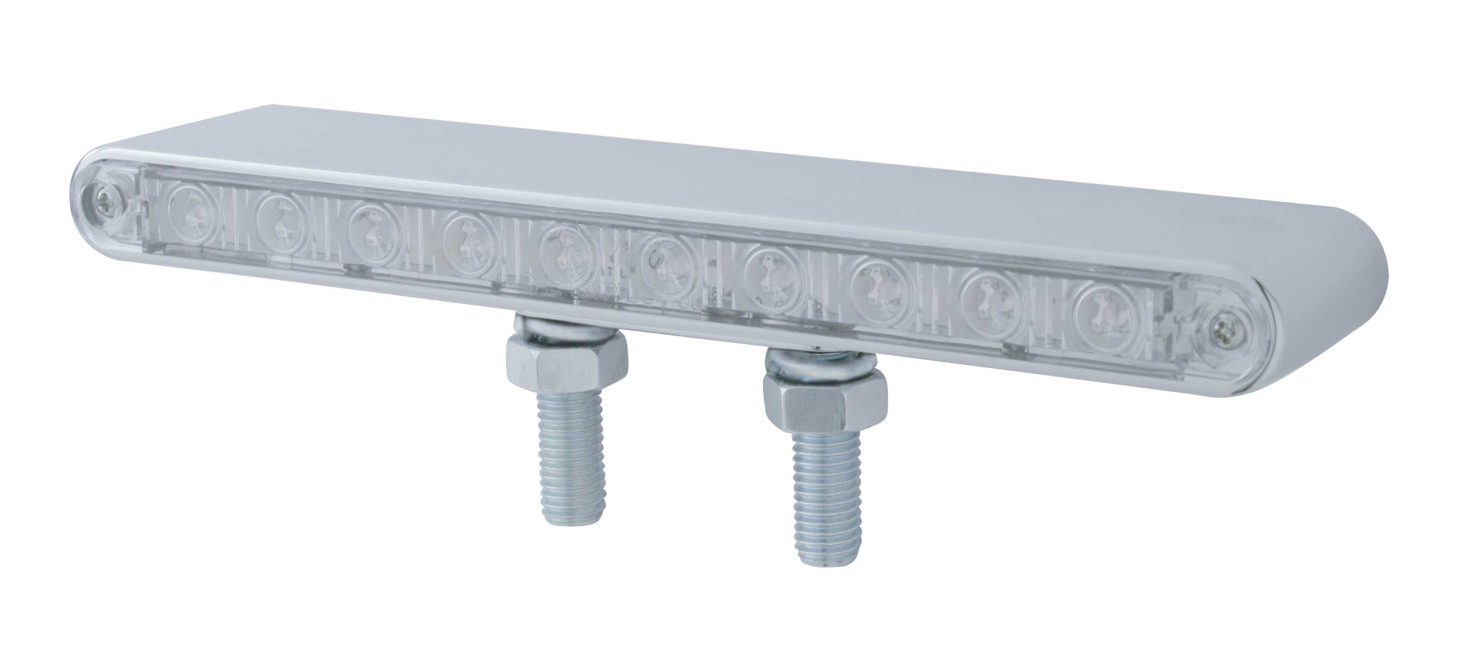 Chrome Plastic 10 Amber/Amber Led 9" Double Face Auxiliary Light Bar - Clear/Clear Lens