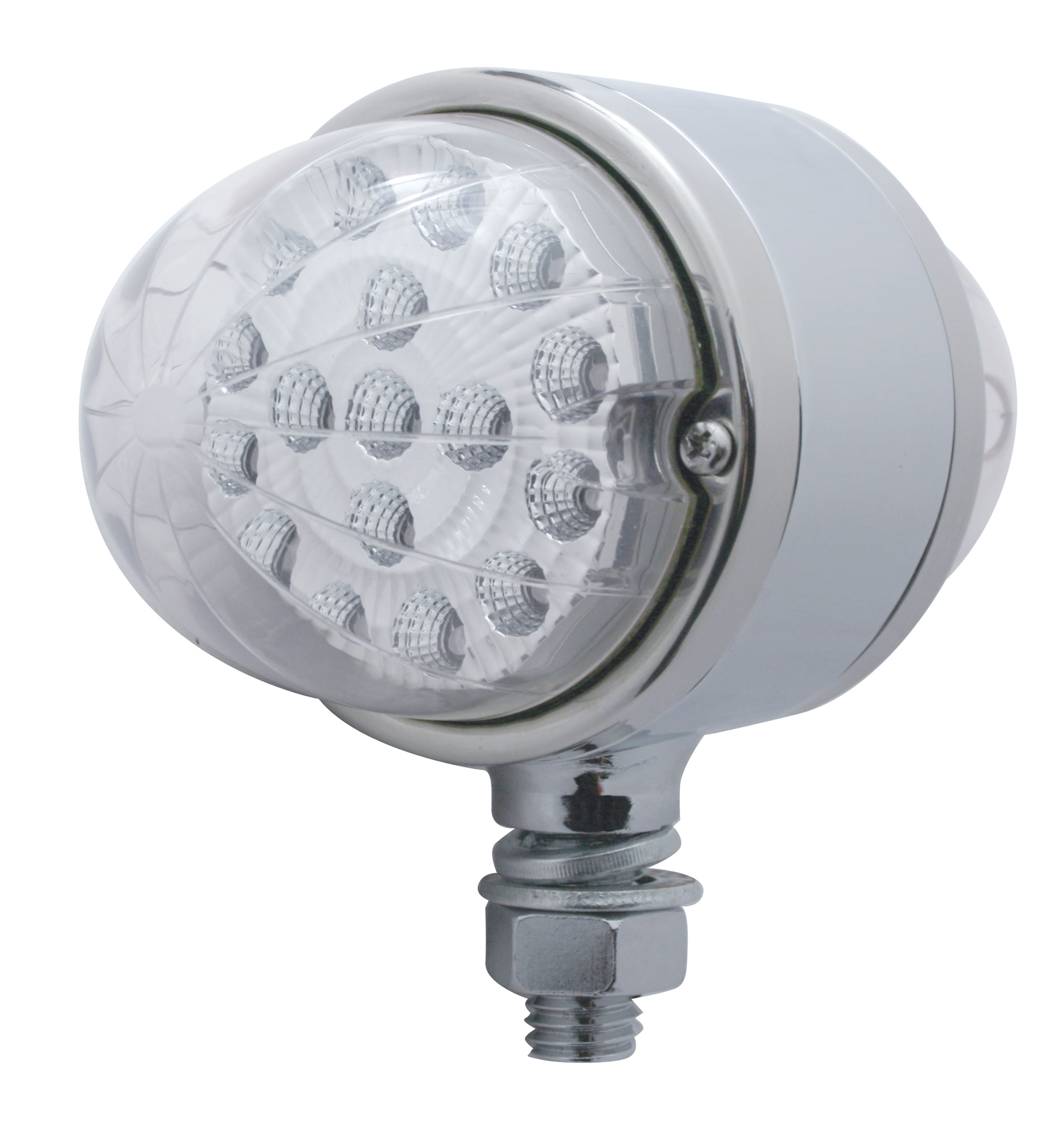 17 Led Double Face Dual Function Clear Reflector Led Auxiliary Light - Amber/Amber & Clear/Clear