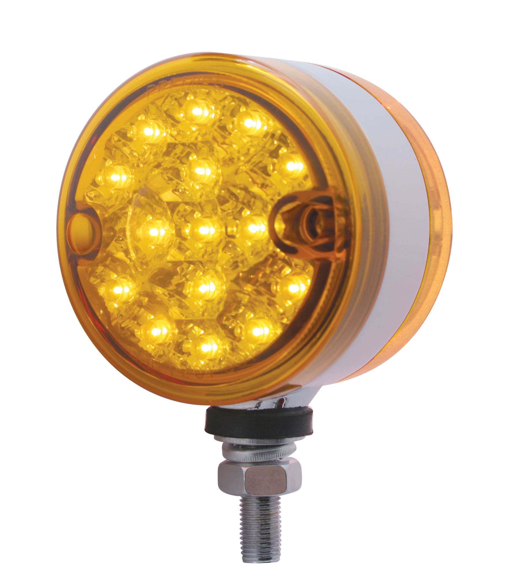 15 Amber/15 Red Led 3" Dual Function Double Face Reflector Light - Amber/Red Lens