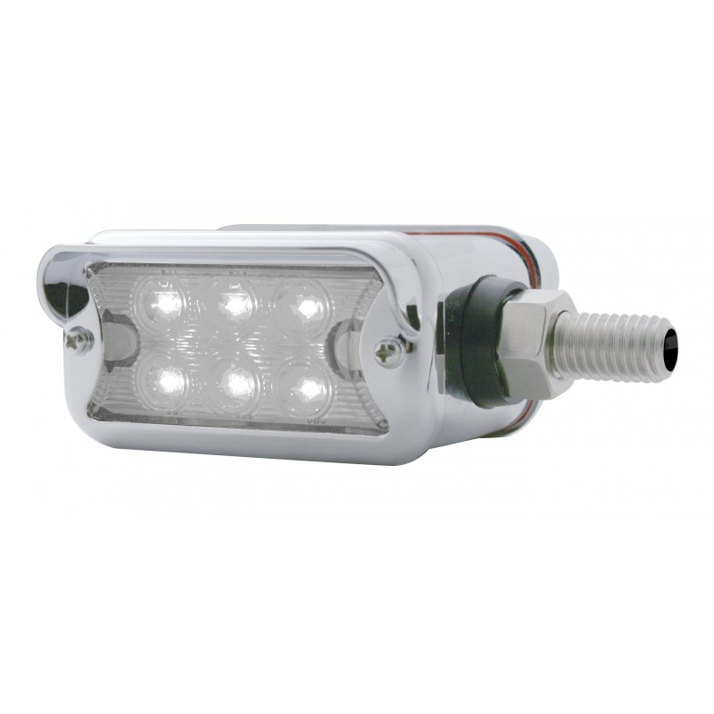 6 Amber/6 Amber Led Straight Dual Function Double Face Lt W/ Horizontal Visor Bezel - Clear/Clear Lens