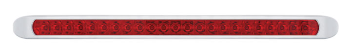 23 Red Smd Led 17 1/4" Reflector Light Bar With Chrome Bezel - Red Lens