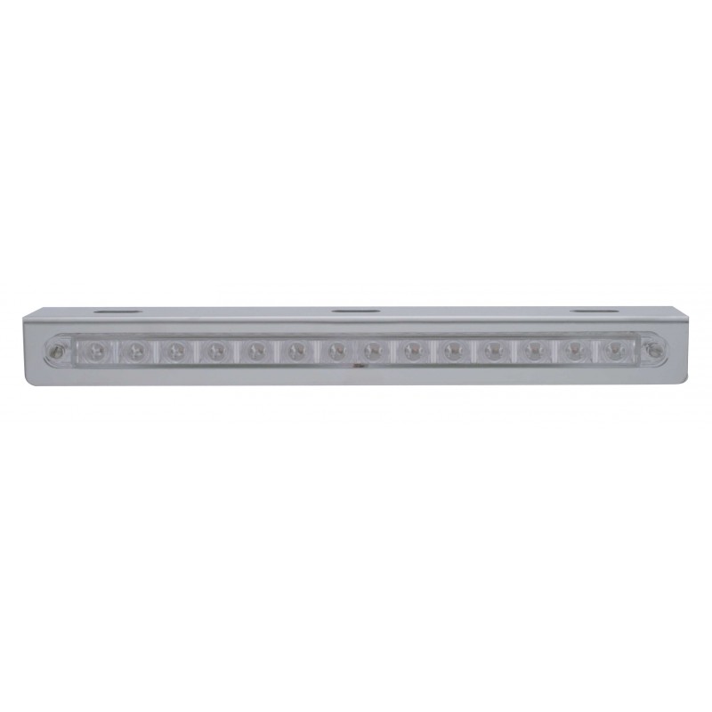Stainless Steel Light Bracket W/ 14 Red Led 12" Sequential Light Bar W/ Clear Lens -  Right To Left