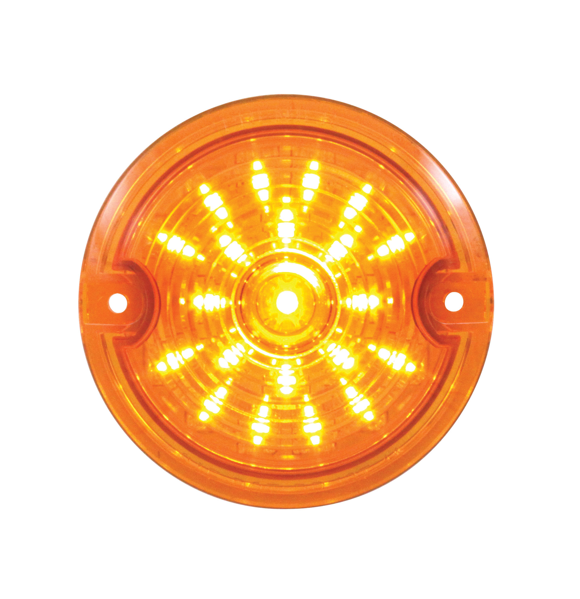 21 Led 3 1/4" Round Harley Davidson Signal Light With 1157 Plug - Amber / Amber Lens