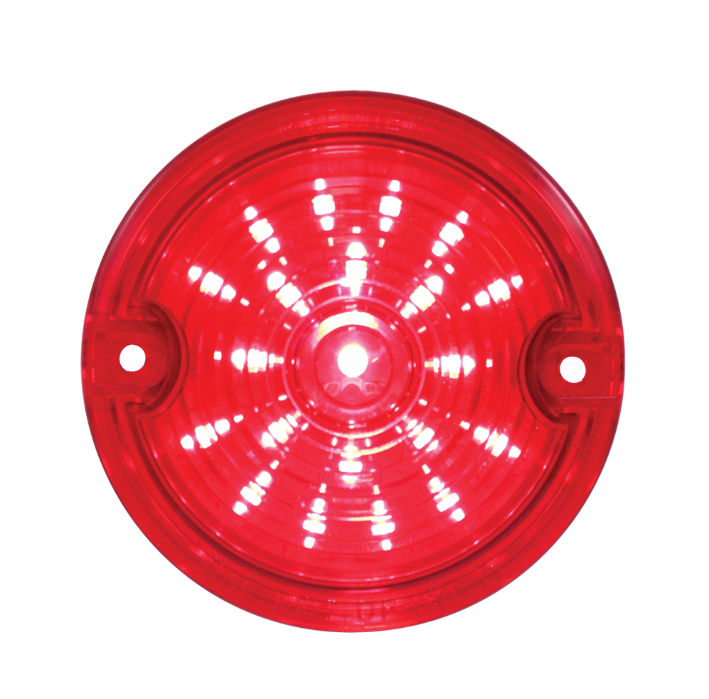 21 Led 3 1/4" Round Harley Davidson Signal Light With 1157 Plug - Red / Red Lens
