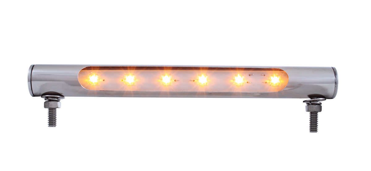 6 Led Stainless Steel Tube Light - Amber