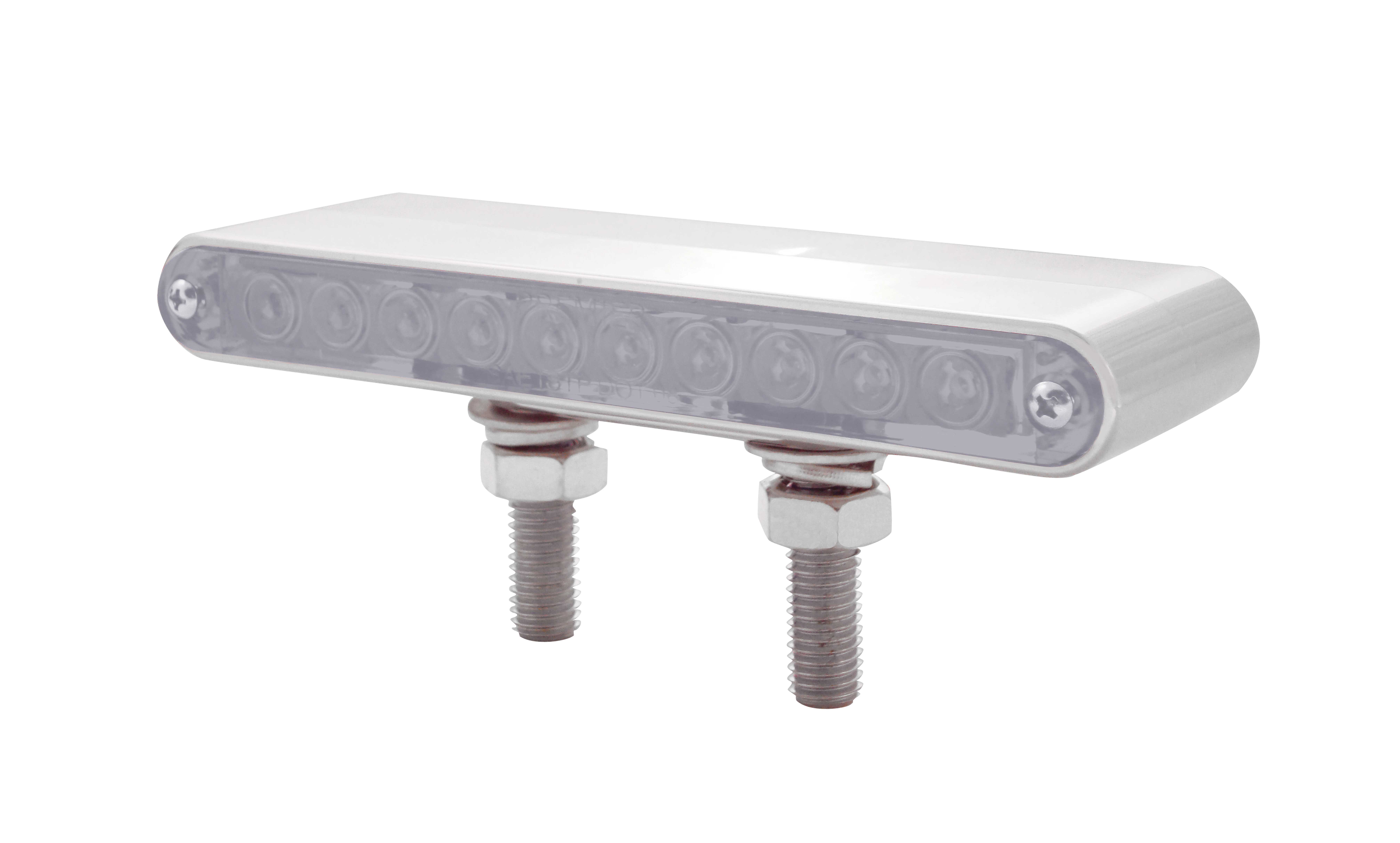 10 Amber/Amber Chrome Plastic 6 1/2" Double Face Light Bar - Amber Lens