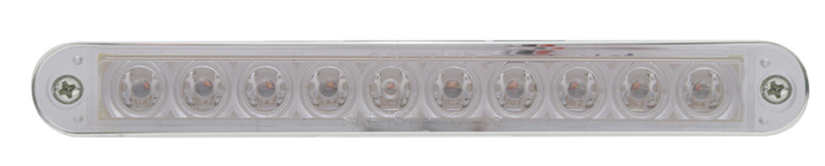 10 Amber Led 6 1/2" Light Bar With Chrome Bezel - Clear Lens