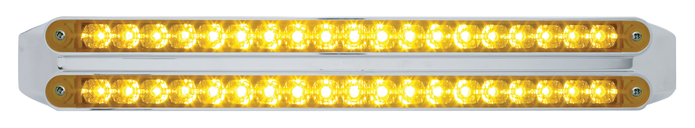 Chrome 19 Amber/19 Amber Led 12" Reflector Light Bar - Amber/Amber Lens