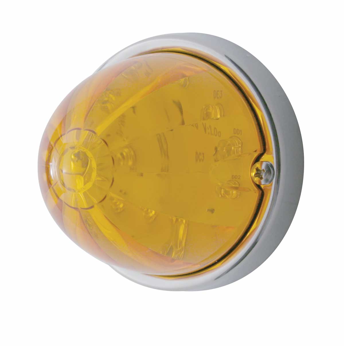 17 Amber Led Watermelon Cab Light Flush Mount Kit W/ Mounting Base - Amber Lens