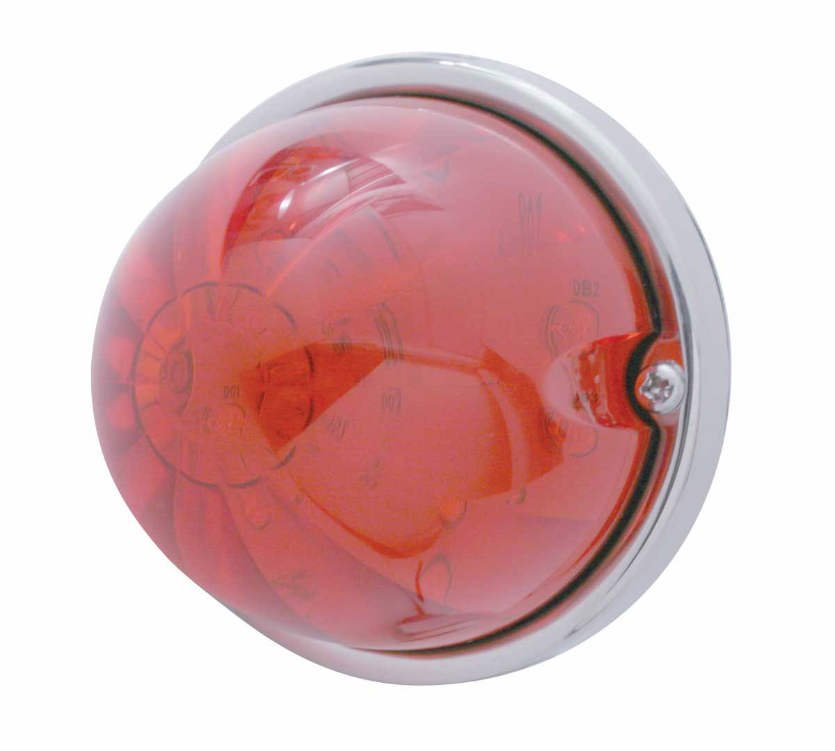 17 Red Led Watermelon Cab Light Flush Mount Kit W/ Mounting Base - Red Lens