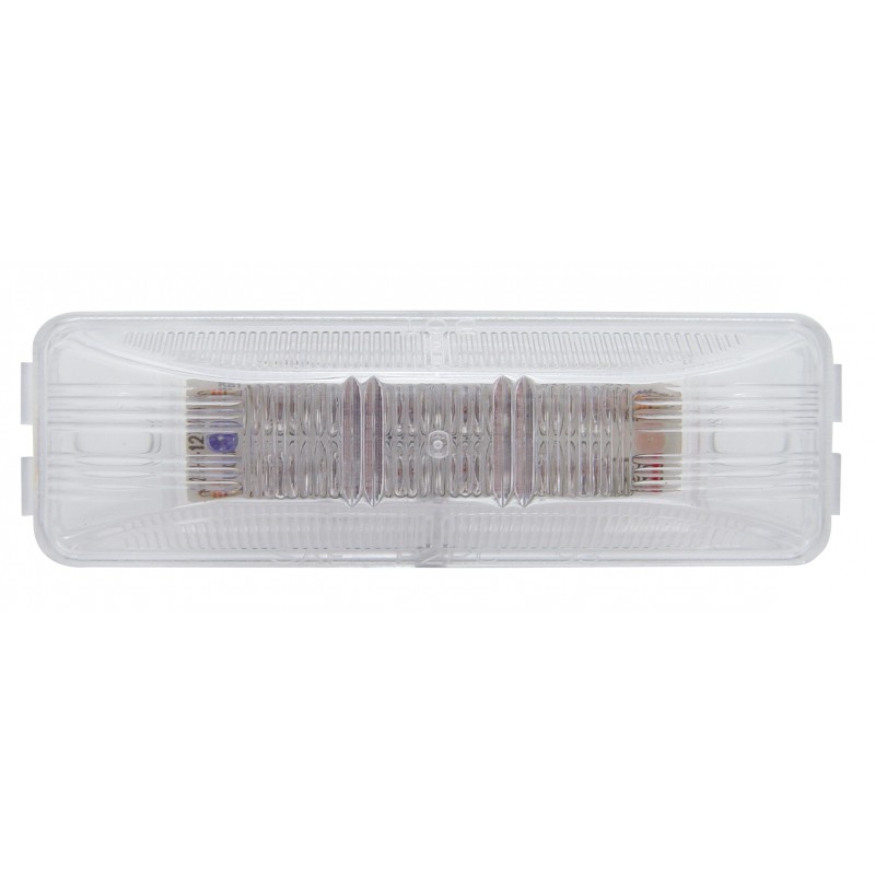 12 Red Led Rectangular Clearance/Marker Light -Clear Lens