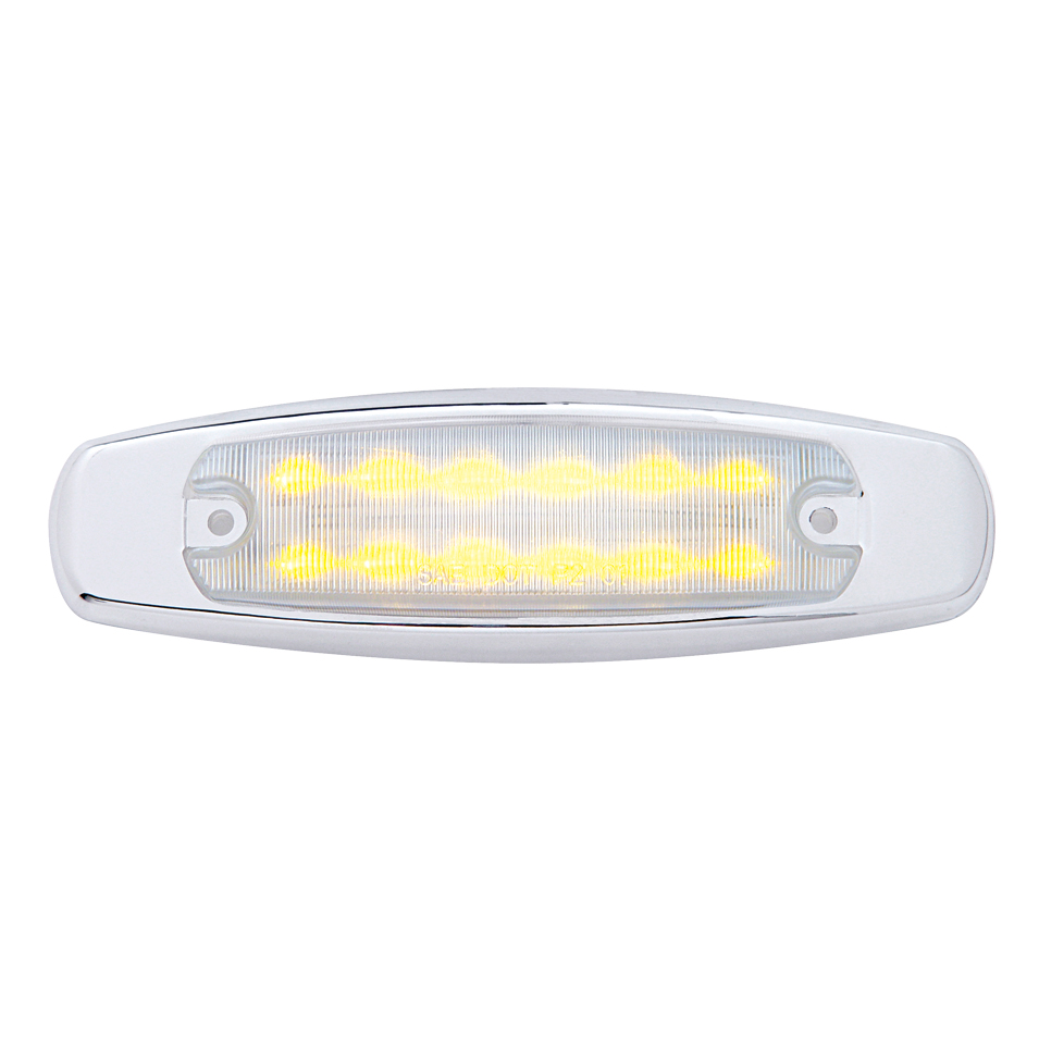 12 Amber Led Peterbilt Rectangular Clearance/Marker Light - Clear Lens