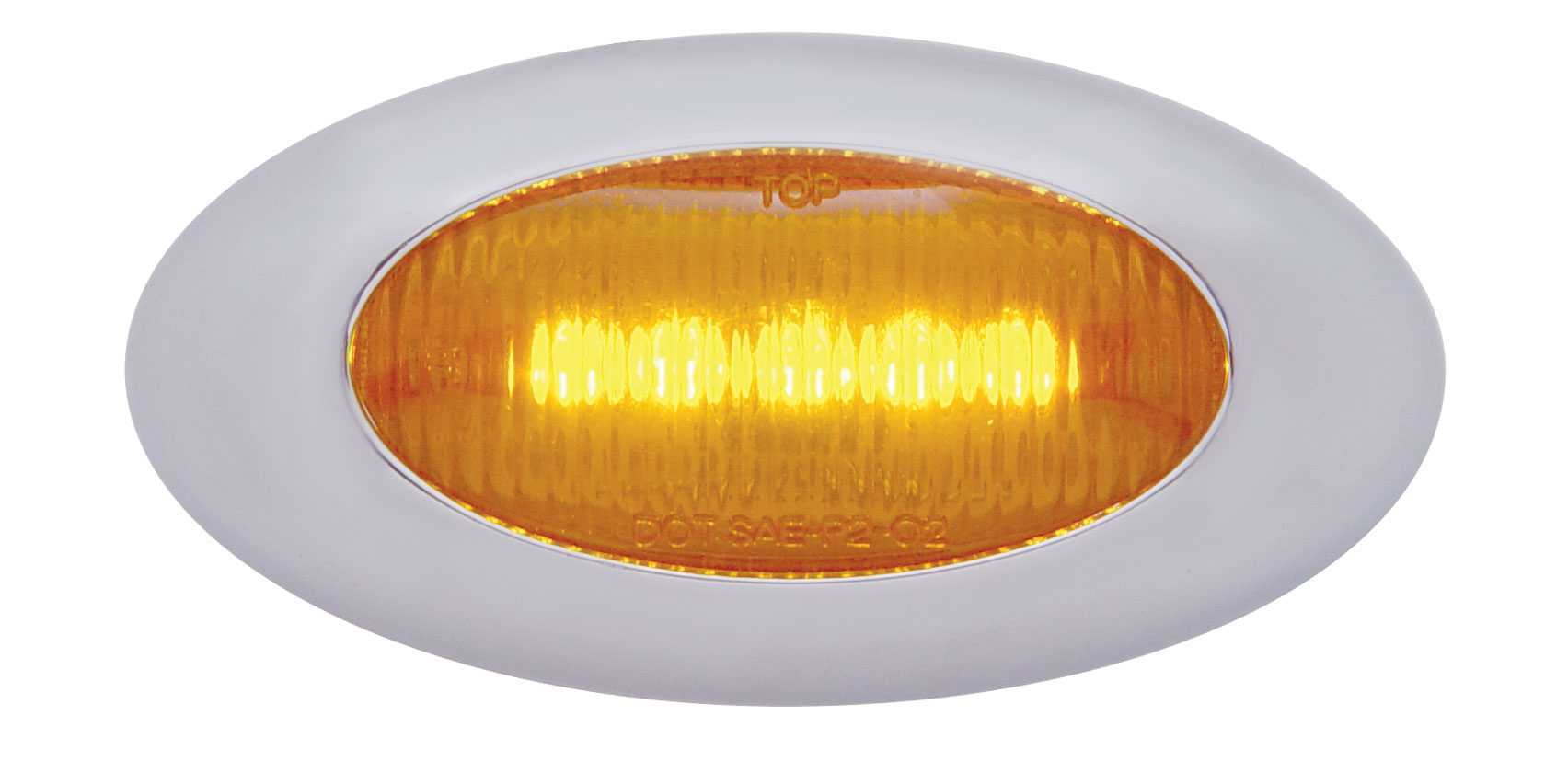 5 Amber Led "Phantom Ii" Clearance/Marker Light W/ Chrome Plastic Bezel - Amber Lens