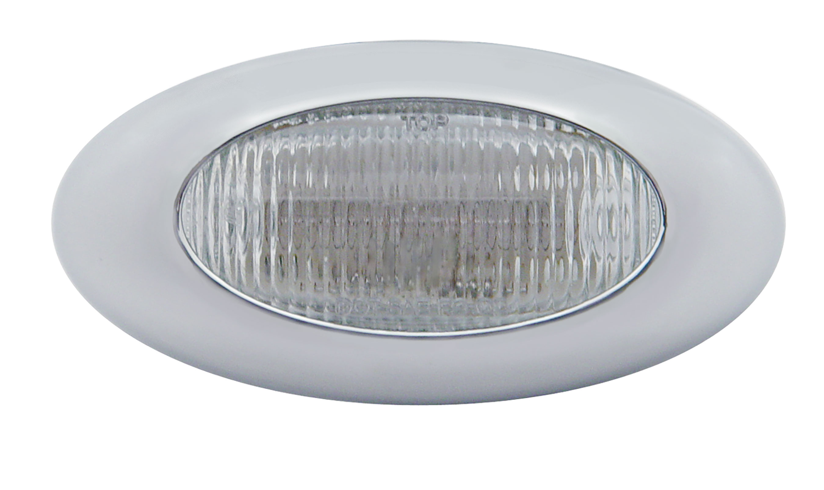 5 Amber Led "Phantom Ii" Clearance/Marker Light W/ Chrome Plastic Bezel - Clear Lens