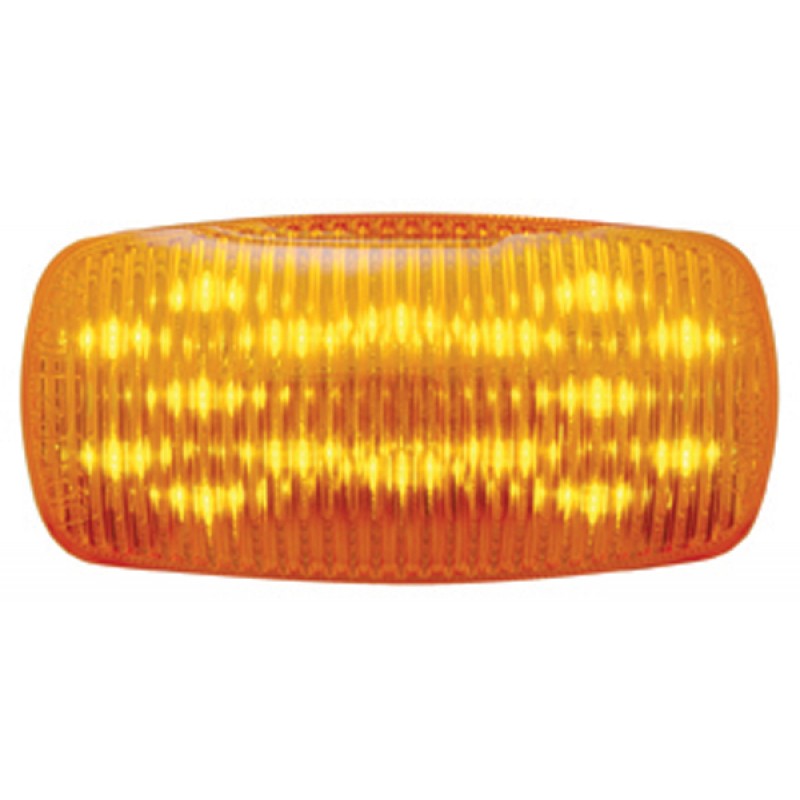 16 Amber Led Rectangular Clearance/Marker Light - Amber "Phantom I" Lens