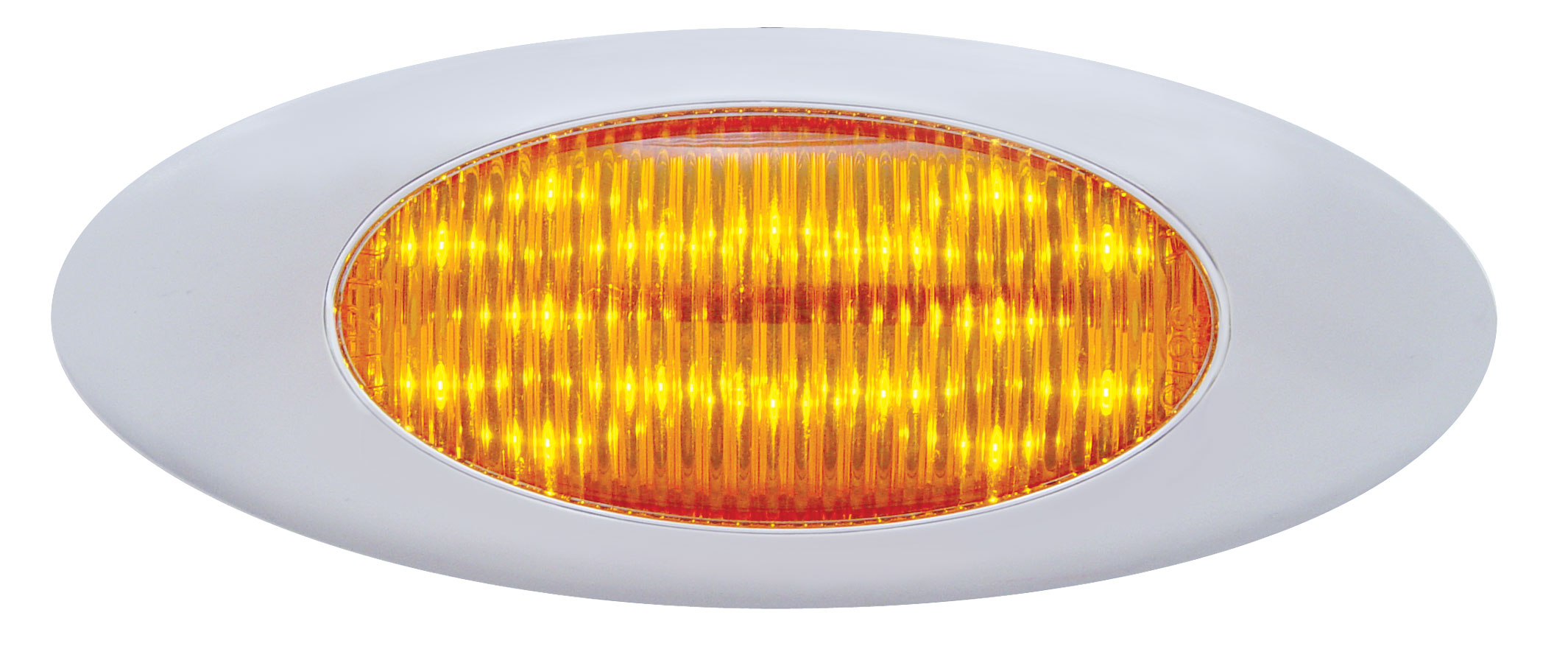16 Amber Led "Phantom I" Clearance/Marker Light W/ Chrome Plastic Bezel - Amber Lens