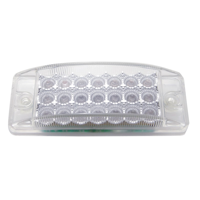 21 Amber Led Rectangular Clearance/Marker Reflector Light - Clear Lens