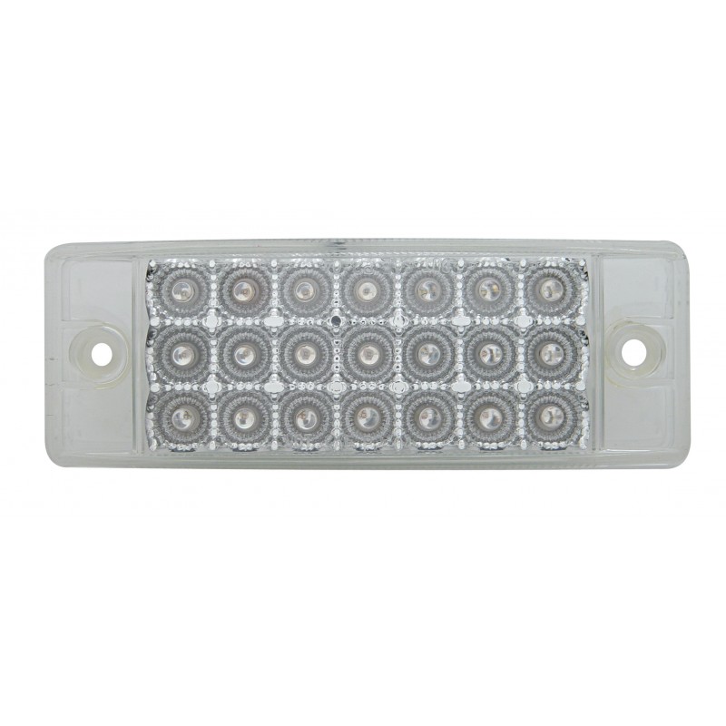 21 Red Led Rectangular Clearance/Marker Reflector Light - Clear Lens