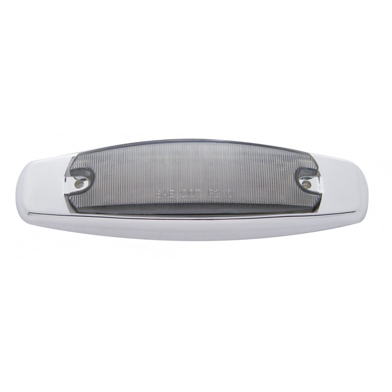 Chrome Stainless Steel Deluxe Bezel 12 Red Led Peterbilt Marker Light - Smoke Lens