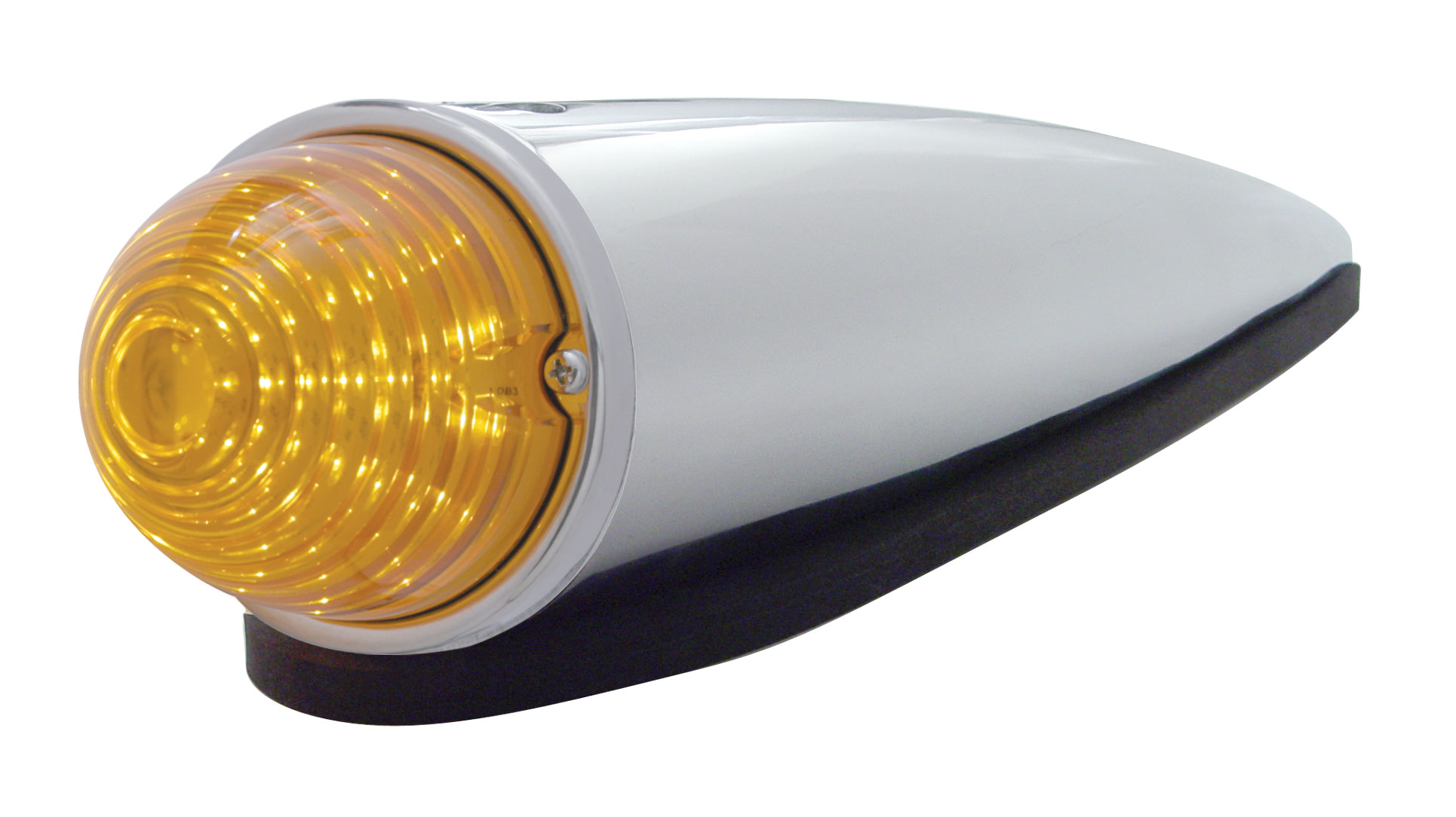 Chrome 17 Amber Led Round Beehive Cab Light Kit - Amber Lens
