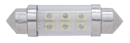 (2/Card) 6 Amber Micro Led 36 Mm Dome Light Bulb