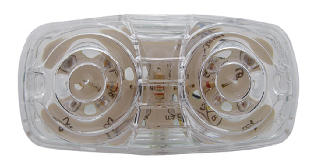 12 Amber Led Rectangular Clearance/Marker Light - Clear Lens