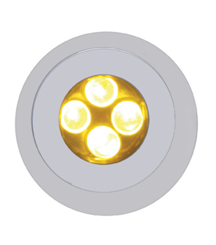 Chrome Plastic 5 Led Fastener - Amber