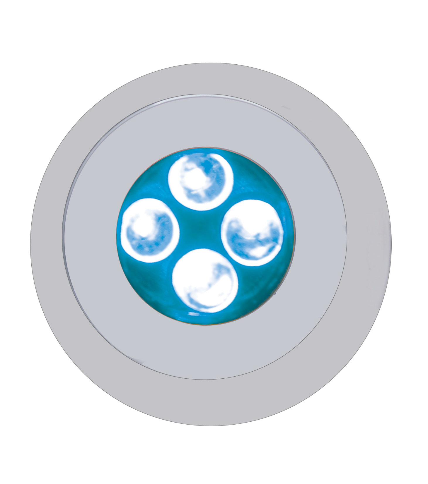 Chrome Plastic 5 Led Fastener - Blue