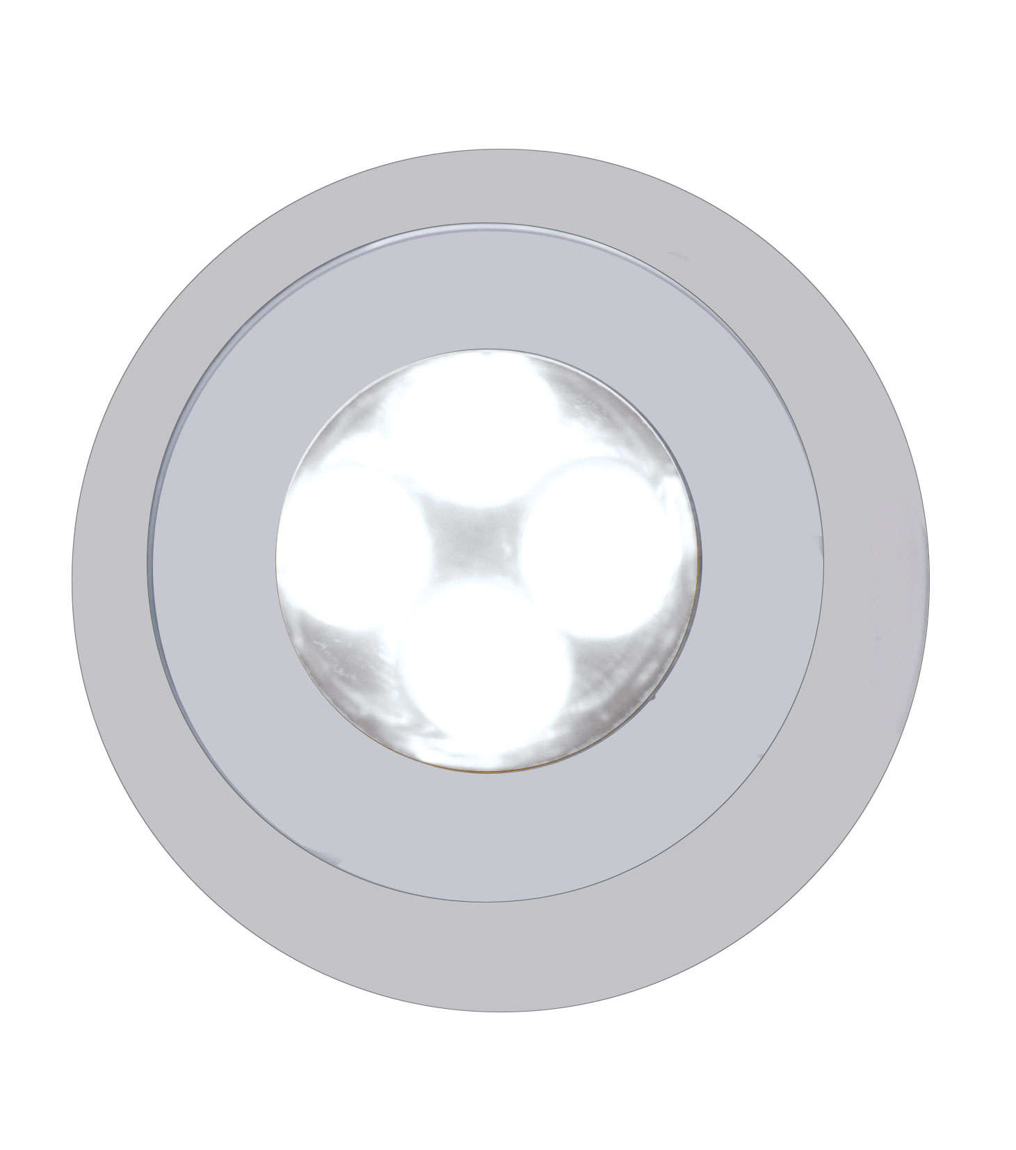 Chrome Plastic 5 Led Fastener - White
