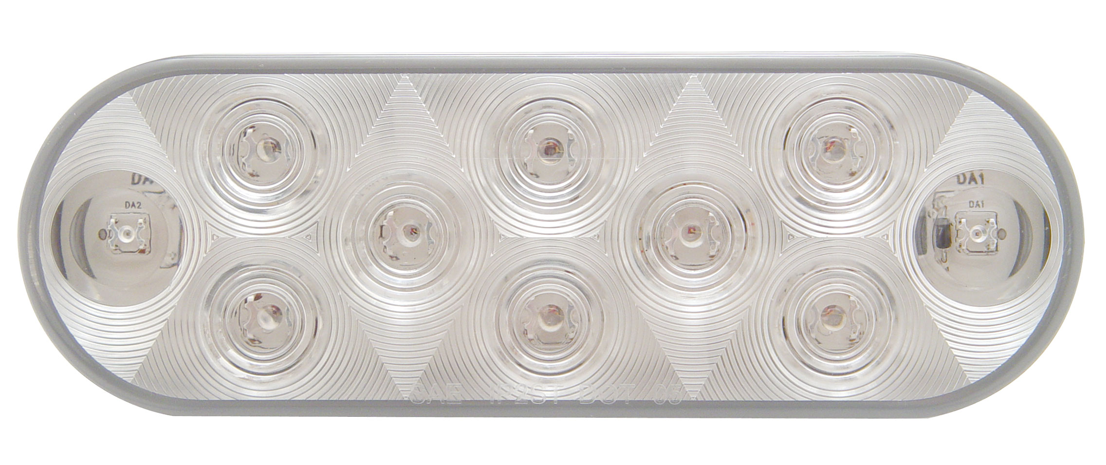 *Closeout* 10 Red Led Oval S/T/T Light - Clear Lens