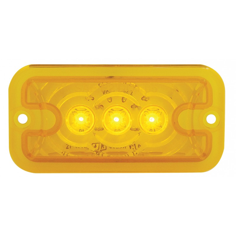 3 Amber Led Rectangular Clearance/Marker Light - Amber Lens