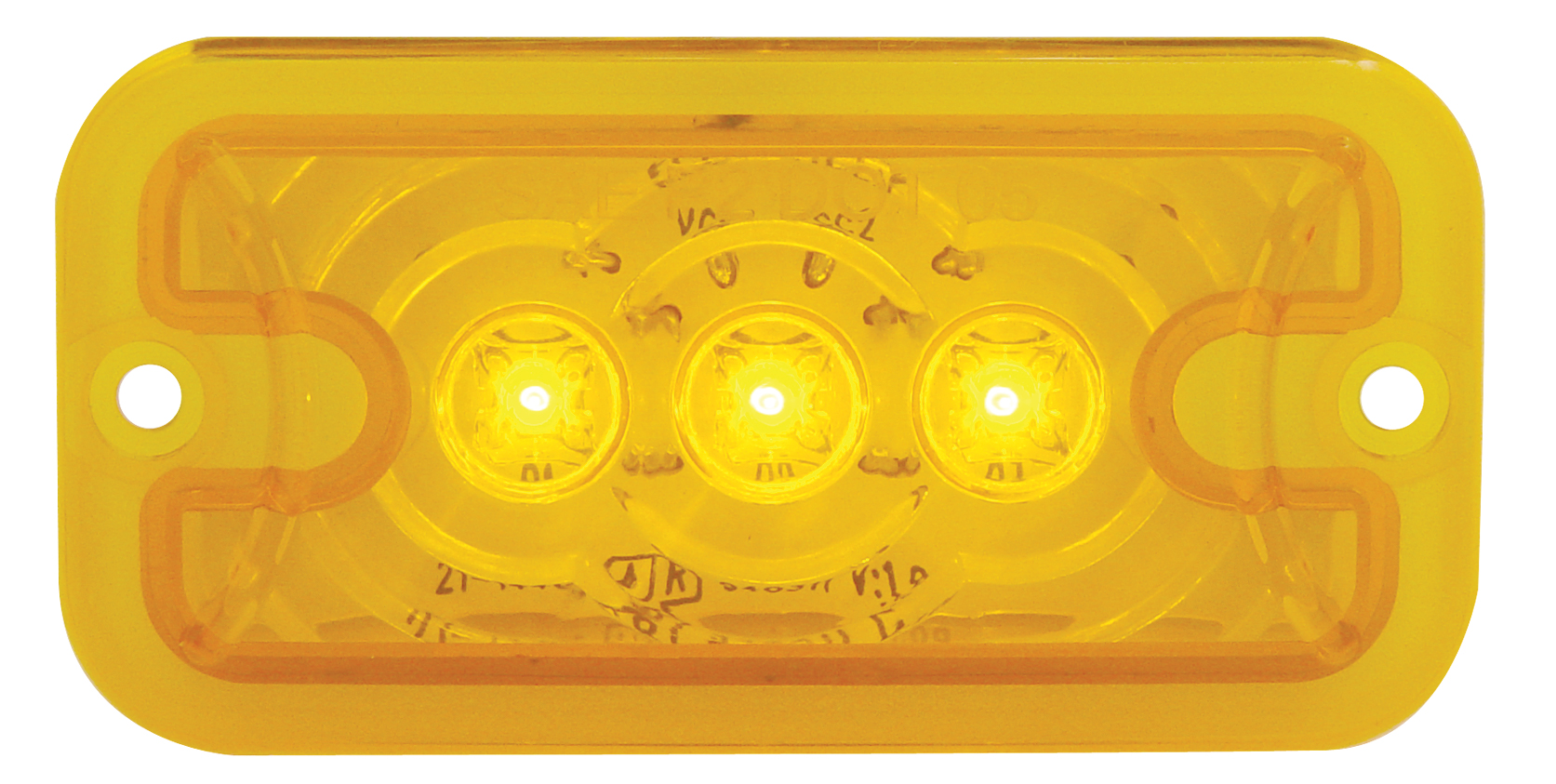3 Amber Led Rectangular Clearance/Marker Light - Amber Lens