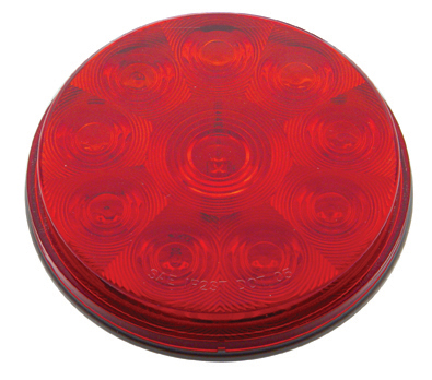 10 Red Led 4" Round S/T/T Light - Red Lens